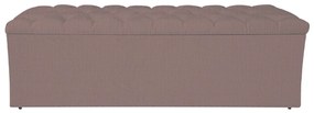 Calçadeira Estofada Liverpool 140 cm Casal Linho Rosê - ADJ Decor