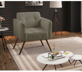 Poltrona Decorativa Bia Couro Fendi G58 - Gran Belo