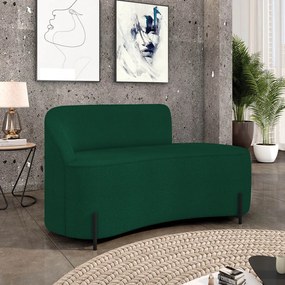 Sofá 2 Lugares Orgânico 140cm Pé Ferro Preto Morgan Bouclê D03 - D'Rossi - Verde