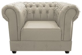 Poltrona Decorativa Chesterfield Ana Corano Bege- ADJ Decor