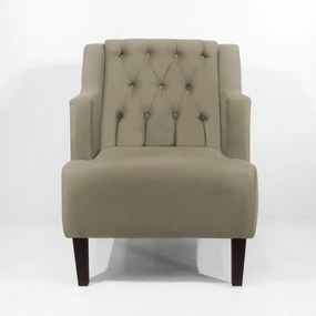 Poltrona Classic Suede Nude Pés Palito Sala, Quarto, Decoração