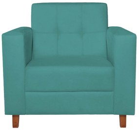Poltrona Decorativa Denver Suede Azul Turquesa - ADJ Decor