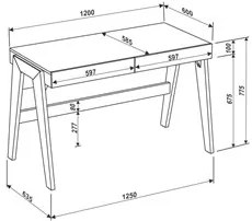 Mesa para Computador Escrivaninha 2 Gavetas Trend 26105 Hanover/Off Wh