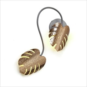 Arandela Flowers Dupla 45X30X08Cm Metal Alumínio 02Xg9 - Old Artisan A... (LISO, HONEY)