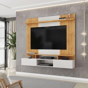 Painel Suspenso Ripado Decorativo Vilgax TV 65" Portas Basculantes Bali/Cedro G18 - Gran Belo