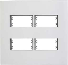 Placa Com Suporte 4x4 4 M&amp;#xF3;dulos Branco Inova Pro