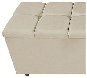 Calçadeira Estofada Manchester 160 cm Queen Size Corano Bege - ADJ Decor