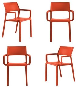 Kit 04 Cadeiras Santorini Polipropileno Terracota - 73382 Sun House