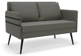 Namoradeira 02 Lugares Mari Suede Pés Palito de Ferro D03 - D'Rossi - Grafite