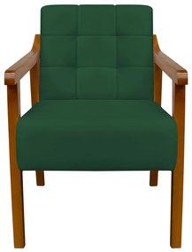 Poltrona Decorativa Vênus Veludo Verde Bandeira