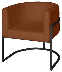 Poltrona Base Industrial Preto Kit 2 Lety Veludo - Terracota
