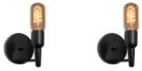 Kit/2 Arandela Lustre Retro Md-2028 Preto Suporte Para Lâmpada - Bivolt