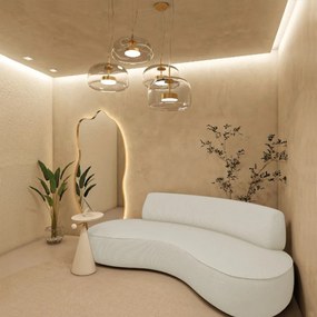 Sofá Curvo 3 Lugares Amsterdã 200cm Linho - ADJ Decor
