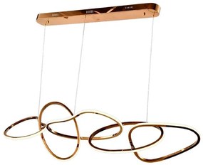 Pendente Led Aco Inox Dourado 91W 2900K Versa