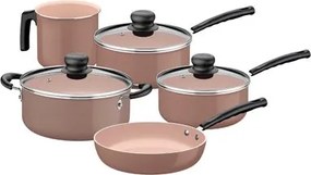 Jogo de Panelas Tramontina 5 Peças em Alumínio com Revestimento Interno Cerâmico Capuccino