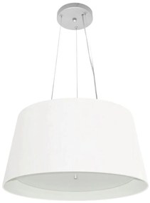Lustre Pendente Cone Md-4144 Cúpula em Tecido 25x50x40cm Branco - Bivolt