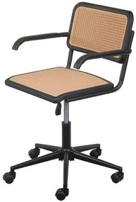 Cadeira Francesca PP Preta/Bege Base Rodizio Com Braco - 71690 Sun House