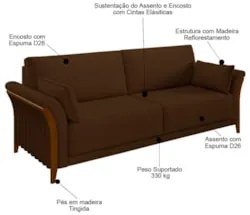 Kit Sofá Living 3 Lugares e Poltrona 102cm Pés Madeira Roya Z32 Veludo