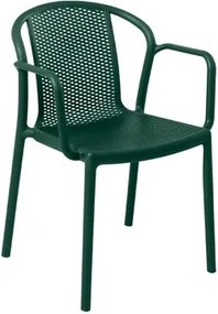 Cadeira Tramontina Louise Empilhável com Braços Verde em Polipropileno