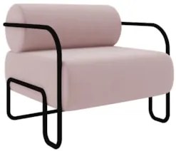 Poltrona Decorativa para Sala Industrial Kira Z08 Veludo Rosê - Mpozen