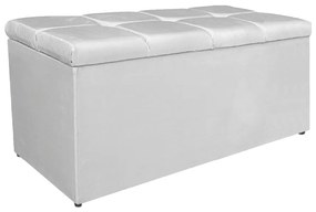 Calçadeira Estofada Manchester 90 cm Solteiro Suede Branco - ADJ Decor