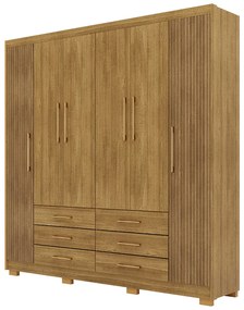 Guarda Roupa Dunas Casal 6 Portas de Bater 6 Gavetas MDF Nature G98 - Gran Belo