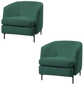 Kit 2 Poltronas Decorativas Sala de Estar Salem Pés Metálicos Bouclê Rústico Azul Aquamarine G92 - Gran Belo