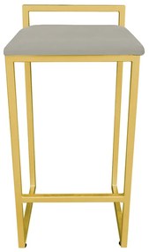 Banqueta Alta Industrial Pietra Suede Marrom Rato Base Dourado D'Rossi