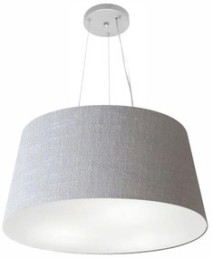 Lustre Pendente Cone Md-4063 Cúpula em Tecido 30/60x50cm Rustico Cinza - Bivolt