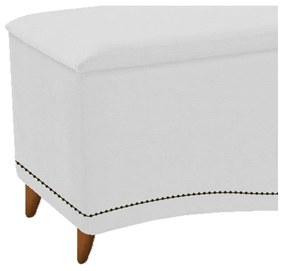 Calçadeira Estofada Yasmim 90 cm Solteiro Corano Branco - ADJ Decor