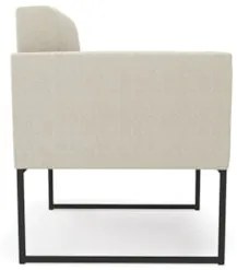 Poltrona Para Sala Base Industrial Preto Ana Bouclé Bege - Ibiza