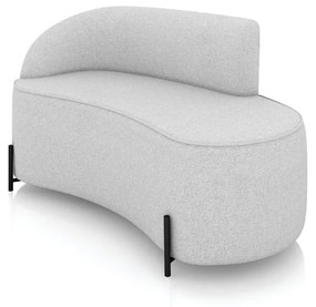 Sofá 2 Lugares Orgânico 140cm Pé Ferro Preto Morgan Linho D03 - D'Rossi - Cinza