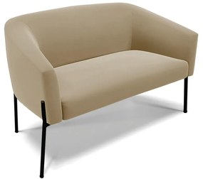 Sofá 2 Lugares Namoradeira Pé de Ferro Preto Stella Suede D03 - D'Rossi - Marrom Rato
