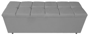 Calçadeira Estofada Manchester 140 cm Casal Corano Cinza - ADJ Decor