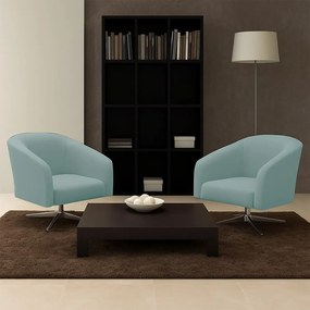 Poltrona Decorativa Giratória Cromada Kit 2 Stella Cotelê Ext/Veludo D03 - D'Rossi - Menta