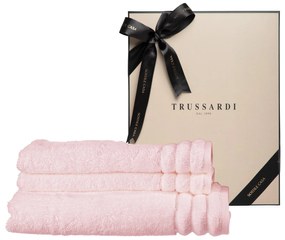 Kit Presente 1 Toalha de Banho + 2 Toalhas de Rosto Trussardi 100% Algodão Imperiale  Soft Rose