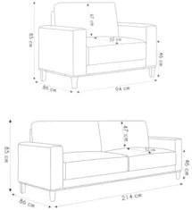 Sofá 3 Lugares 214cm Com 02 Poltronas Zaire Z32 Linho Areia    - Mpoze