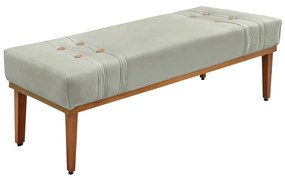 Divã Recamier Banco Base Madeira para Quarto Gênova 160cm Veludo Prata S04 - D'Rossi
