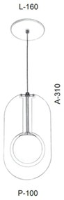 Pendente Globo Corte Laiser 16X10X31Cm Metal E Globo Ø10Cm 01Xg9 |Old... (PRETO, FOSCO (BRANCO))