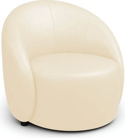Poltrona Decorativa Orgânica Giratória Lua Sintético PU D03 - D'Rossi  - Bege