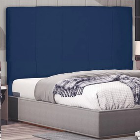 Cabeceira Decorativa Casal 1,40M Erza Suede Azul Marinho G63 - Gran Belo