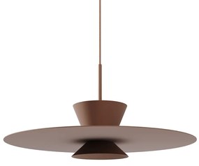 Pendente Tule Ø50X25Cm 1Xmr16 - Usina 25120/50 (TC-F - Terracota Fosco, BT - Branco Texturizado)