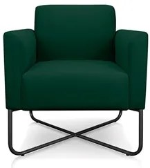 Kit 2 Poltronas Decorativas Base Industrial X Preta Maressa S23 Suede