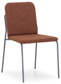 Cadeira Mavera Estofada Detalhe em Madeira Estrutura Metálica Pintura Epóxi