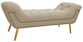 Calçadeira Estofada Veneza 160 cm Queen Size Corano Bege - ADJ Decor