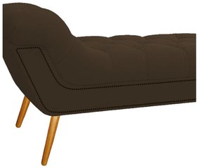 Calçadeira Estofada Veneza 140 cm Casal Suede Marrom - ADJ Decor