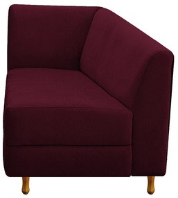 Recamier Valéria 160cm Lado Direito Suede Bordô - ADJ Decor