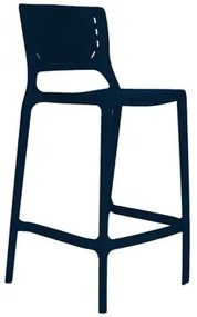Banqueta Alta Cozinha Azul Marinho Empilhável Saturno em Polipropileno Acrilys