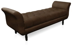 Recamier Olinda Suede 160 cm Pés Torneados Tabaco - D'Rossi - Marrom
