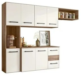 Cozinha Juliete Suspensa Carvalho/Off White – Nicioli Móveis